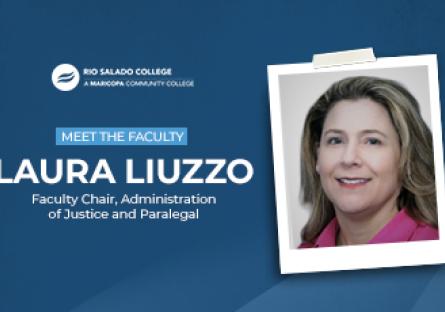 Headshot of new faculty member with text: Meet the Faculty Laura Liuzzo